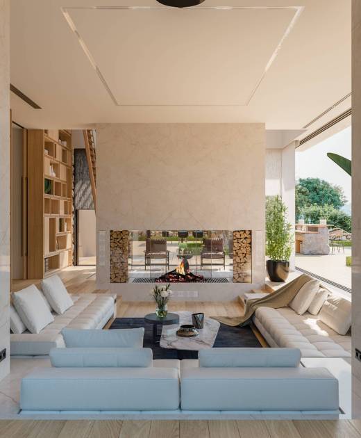 Mediterranean house in France, provence. Villa interior and exterior design view